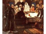 Jesus blessing the cup at the Last Supper - by William Hole